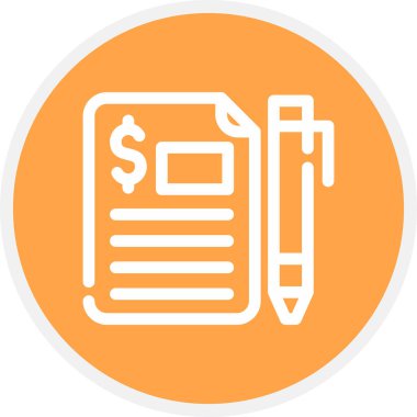 Destekleyici Rapor Satırı Çemberi Basit Simge, Vektör Resimleri