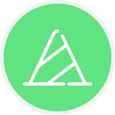 Koni Çizgisi Çemberi Basit Simge, Vektör İllüstrasyonu