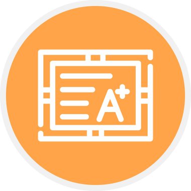 Diploma Çizgisi Çemberi Basit Simge, Vektör İllüstrasyonu