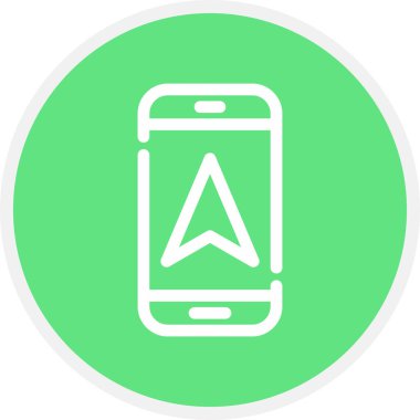 GPS navigasyon Satırı Çemberi Basit Simge, Vektör Resimleri