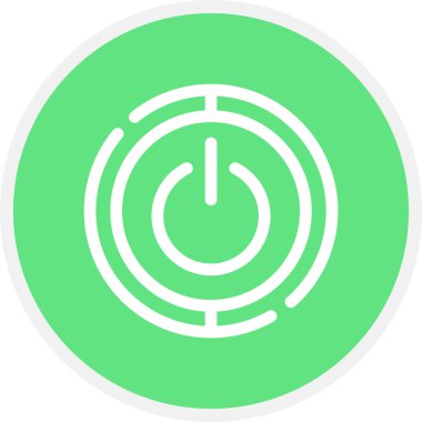 Güç Hattı Çemberi Basit Simge, Vektör İllüstrasyonu