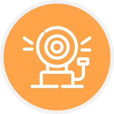 Okul Çanı Çemberi Basit Simge, Vektör İllüstrasyonu