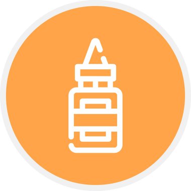 Boyalı Çizgi Çemberi Basit Simge, Vektör İllüstrasyonu