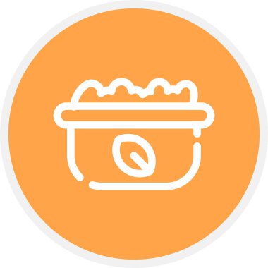 Sarımsak Hattı Çemberi Basit Simge, Vektör İllüstrasyonu