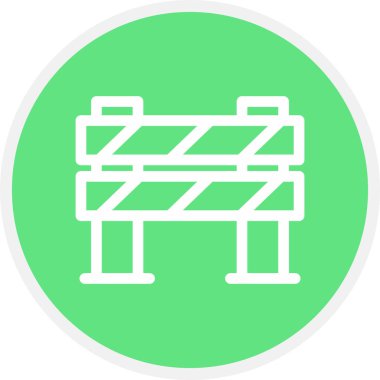 Bariyer Çizgisi Çemberi Basit Simge, Vektör İllüstrasyonu