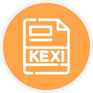 KEXI Satır Çemberi Basit Simge, Vektör İllüstrasyonu