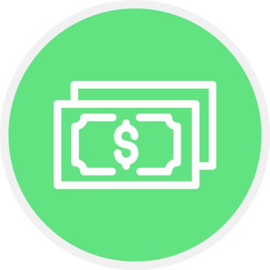 Para Hattı Çemberi Basit Simge, Vektör İllüstrasyonu