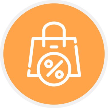 Poşet Hattı Çemberi Basit Simge, Vektör İllüstrasyonu