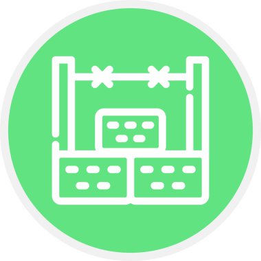 Barikat Hattı Çemberi Basit Simge, Vektör Resimleri