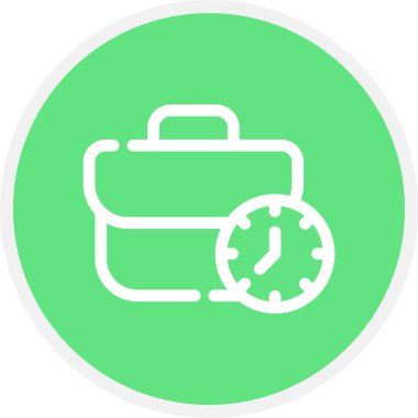 İş Zamanı Çizgisi Çemberi Basit Simge, Vektör İllüstrasyonu