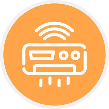 Akıllı Havalandırma Çizgisi Çemberi Basit Simge, Vektör Resimleri