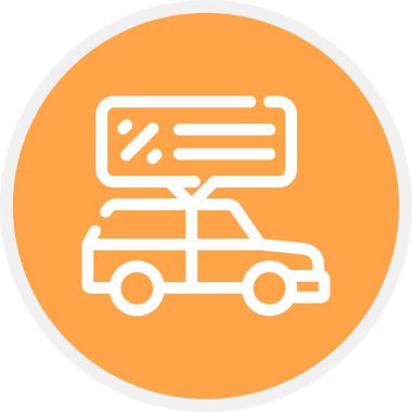 İndirimli Satır Çemberi Basit Simge, Vektör İllüstrasyonu