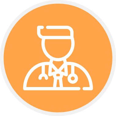 Doktor Satır Çemberi Basit Simge, Vektör İllüstrasyonu