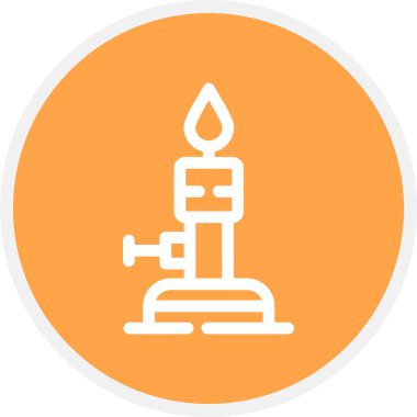 Bunsen Burner Satır Çemberi Basit Simge, Vektör Resimleri