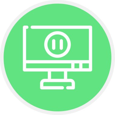 Satır Çemberi Basit Simge, Vektör Resmini Duraklat