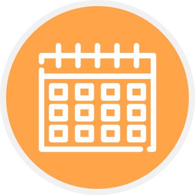 Takvim Satırı Çemberi Basit Simge, Vektör İllüstrasyonu