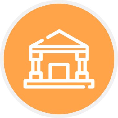 Banka Çizgisi Çemberi Basit Simge, Vektör İllüstrasyonu