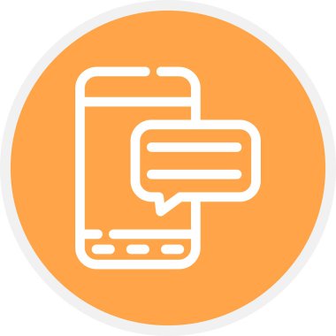 Metin Satırı Çemberi Basit Simge, Vektör İllüstrasyonu