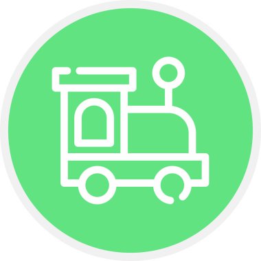 Tren Çizgisi Çemberi Basit Simge, Vektör İllüstrasyonu