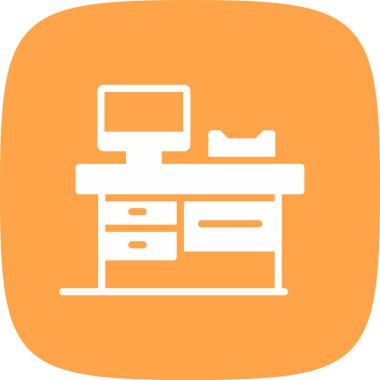 Çalışma Tablosu Basit Simgesi, Vektör İllüstrasyonu