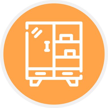 Dolap Satırı Çemberi Basit Simge, Vektör İllüstrasyonu