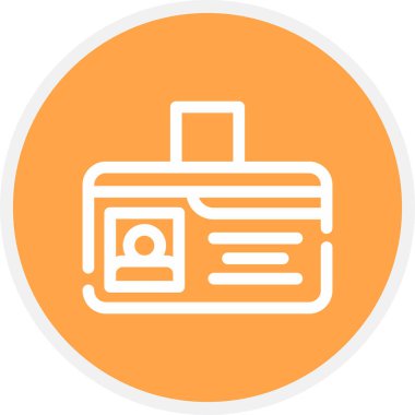 Tanımlama Kart Çizgisi Çemberi Basit Simge, Vektör Resimleri