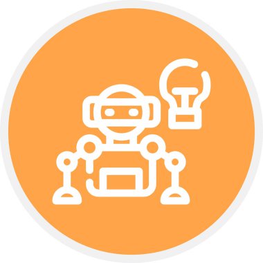 Robotik Çizgi Çemberi Basit Simge, Vektör Resimleri