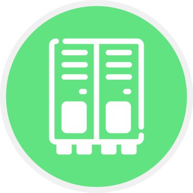 Dolap Satırı Çemberi Basit Simge, Vektör İllüstrasyonu