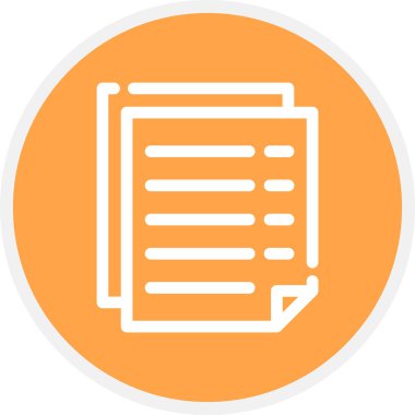 Sözleşmeli Satır Çemberi Basit Simge, Vektör İllüstrasyonu