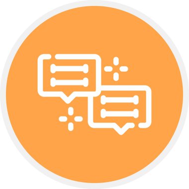 Konuşma Satırı Çemberi Basit Simge, Vektör İllüstrasyonu