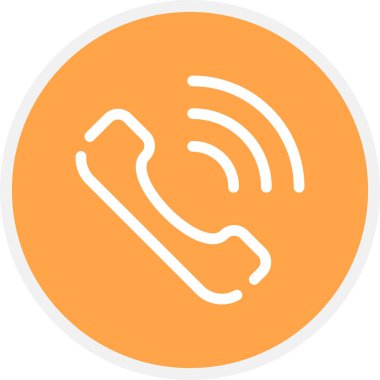 Telefon Hattı Çemberi Basit Simge, Vektör İllüstrasyonu