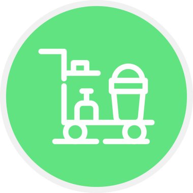 Temizleme Cart Hattı Çemberi Basit Simge, Vektör Resimleri