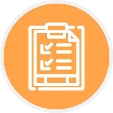 Kontrol Listesi Satır Çemberi Basit Simge, Vektör Resimleri