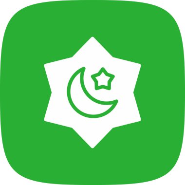 ay ve yıldız basit simgesi, vektör çizim