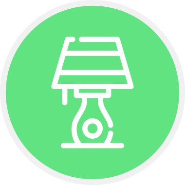 Tablo Lambası Çizgisi Çemberi Basit Simge, Vektör Resimleri