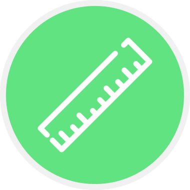 Cetvel Satırı Çemberi Basit Simge, Vektör İllüstrasyonu