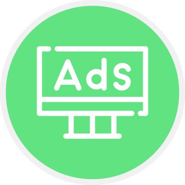 Reklam Satırı Çemberi Basit Simge, Vektör Resimleri