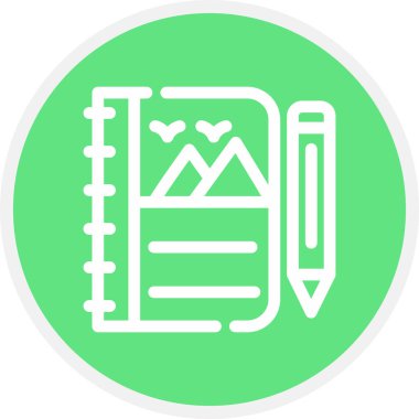 Çizim Defteri Çemberi Basit Simge, Vektör Resimleri