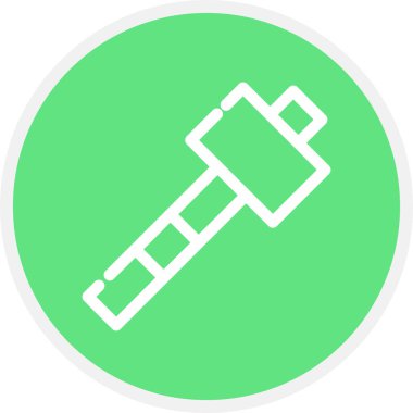 Çekiç Çizgisi Çemberi Basit Simge, Vektör İllüstrasyonu