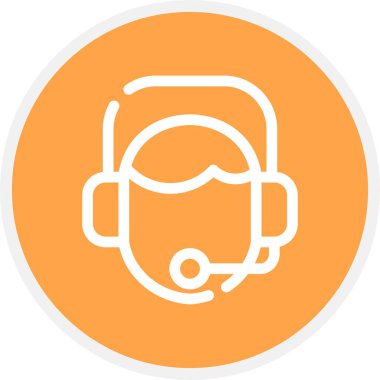 Müşteri Hizmeti Satırı Çemberi Basit Simge, Vektör Resimleri