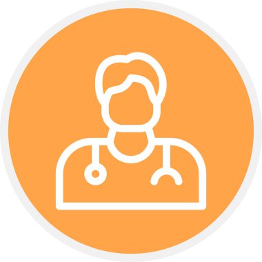 Doktor Satır Çemberi Basit Simge, Vektör İllüstrasyonu