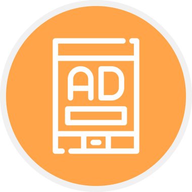 Mobil Reklam Satırı Çemberi Basit Simge, Vektör Resimleri