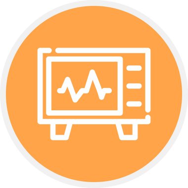 Kardiyogram Satır Çemberi Basit Simge, Vektör Resimleri