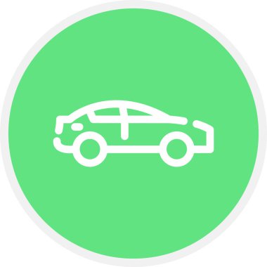 Sedan Satır Çemberi Basit Simge, Vektör İllüstrasyonu