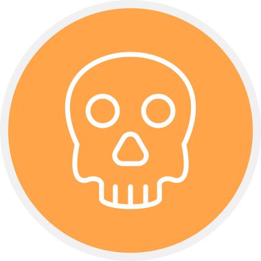 Kurukafa Çizgisi Çemberi Basit Simge, Vektör İllüstrasyonu