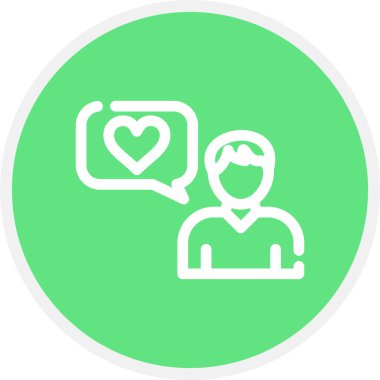 Sohbet Hattı Çemberi Basit Simge, Vektör İllüstrasyonu