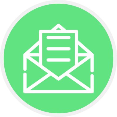 E- posta Satırı Çemberi Basit Simge, Vektör Resimleri