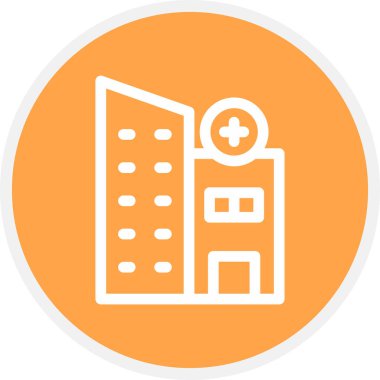 Hastane Özellikleri Çizgisi Çemberi Basit Simge, Vektör Resimleri