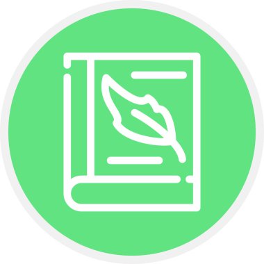 Kitap Satırı Çemberi Basit Simge, Vektör İllüstrasyonu