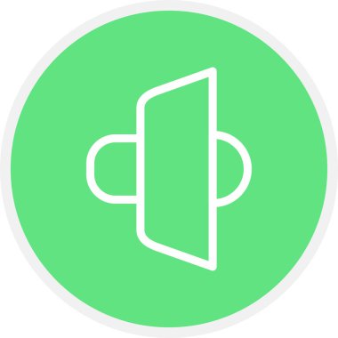 Hoparlör Satırı Çemberi Basit Simge, Vektör İllüstrasyonu